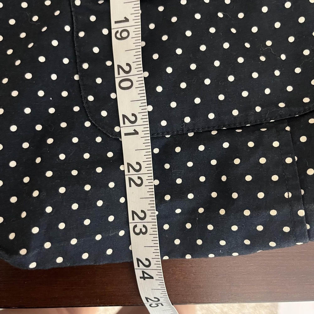 Talbots Jacket Womens 12 Navy White Polka Dot Lined Button Front 3/4 Sleeve - Picture 7 of 7